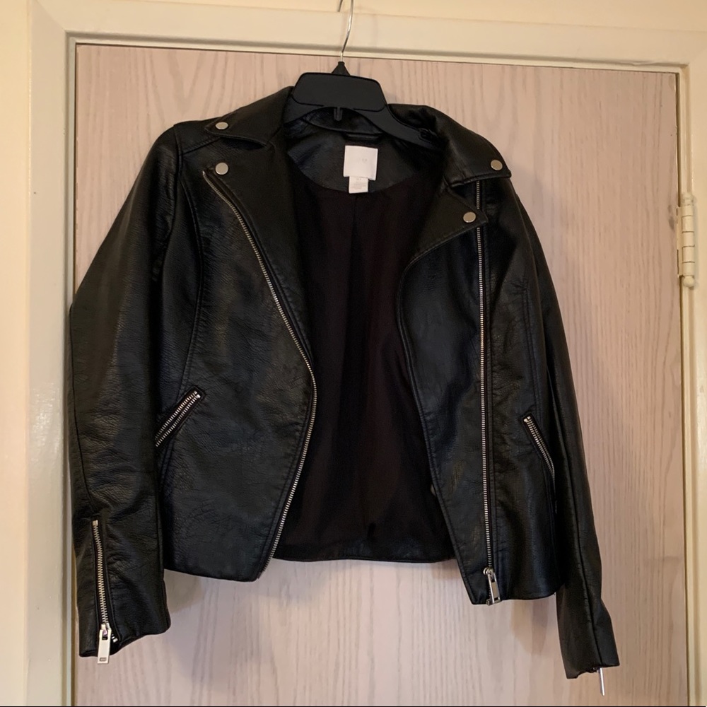 H&M leather jacket-size 4